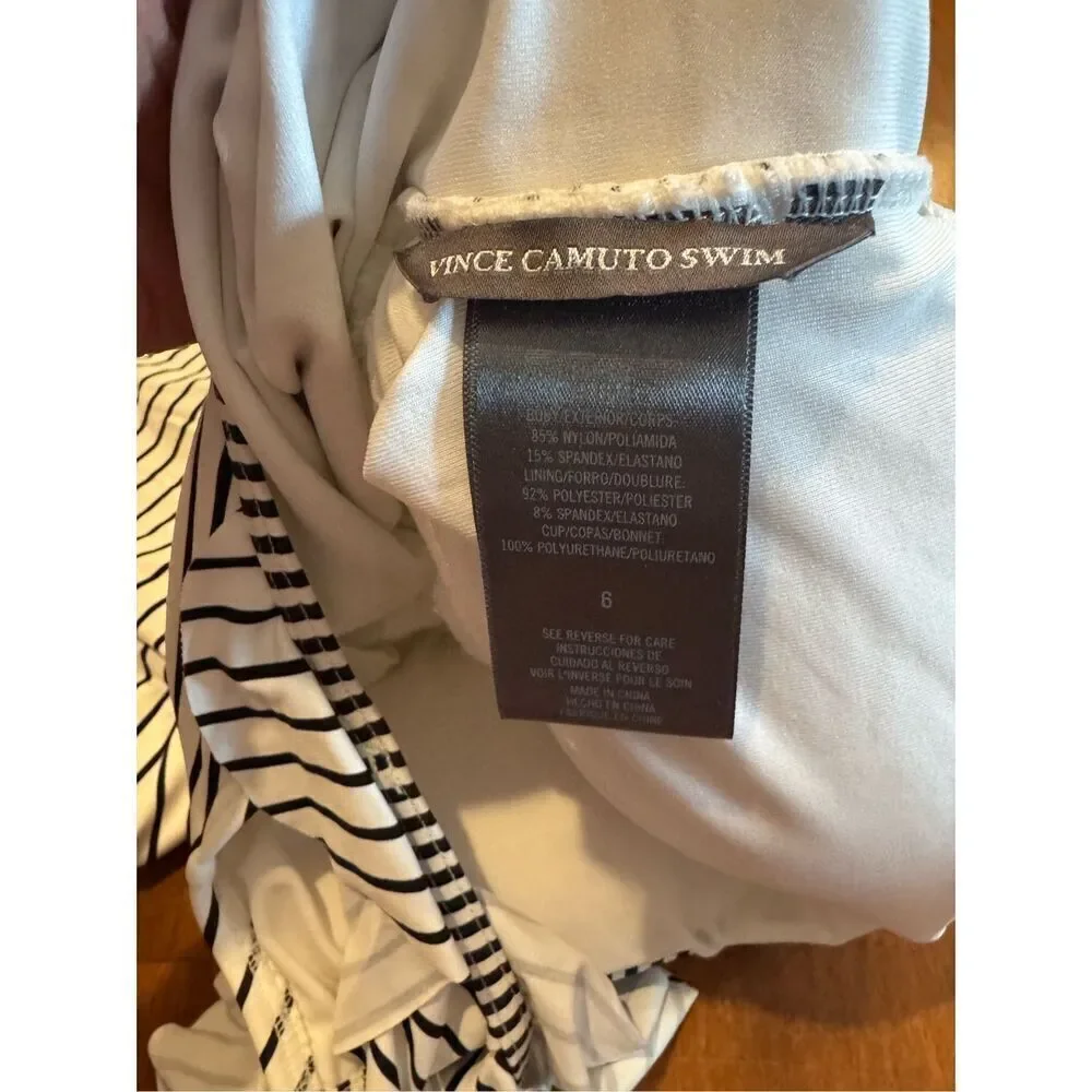Woman’s Vince Camuto striped swimsuit size 6